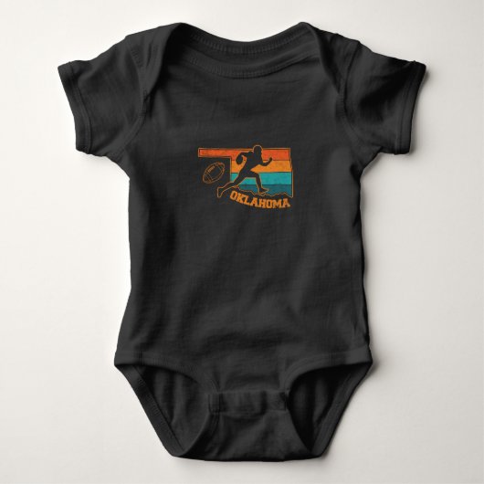 Oklahoma State Footbal Colorful Map Romper (Voorkant)