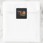 Oklahoma State Footbal Colorful Map Vierkante Sticker (Tas)