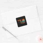 Oklahoma State Footbal Colorful Map Vierkante Sticker (Envelop)