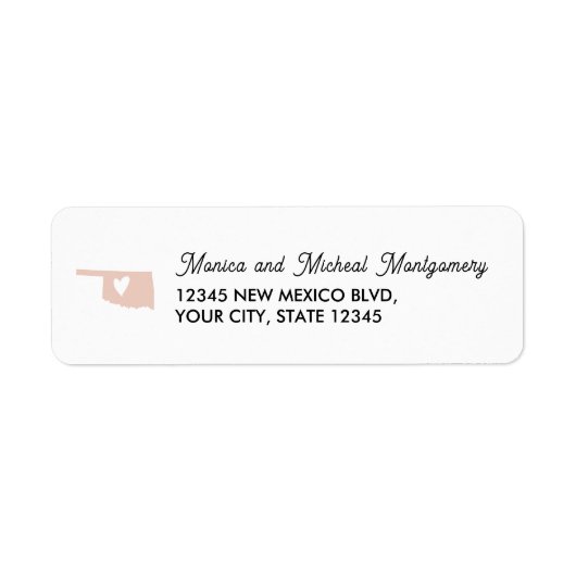 OKLAHOMA State Map met hart - ELKE KLEUR Etiket (Voorkant)