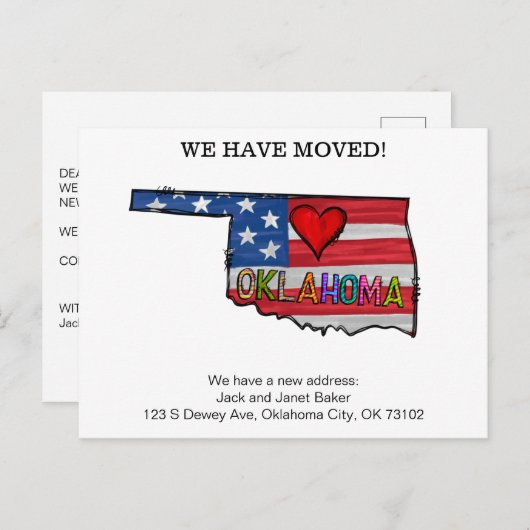 Oklahoma State Moving Announcement Kaarten (Voorkant / Achterkant)
