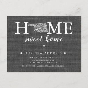 OKLAHOMA State Moving Announcement Post Card Aankondigingskaart