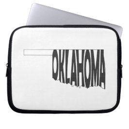 Oklahoma State Name Word Art Black Laptop Sleeve