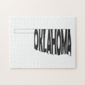 Oklahoma State Name Word Art Black Legpuzzel (Horizontaal)