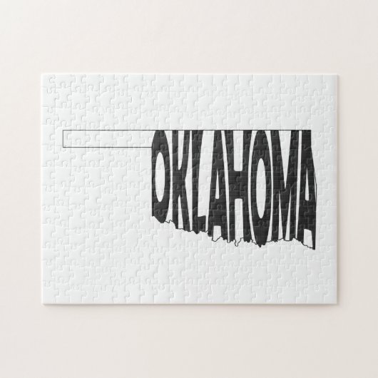 Oklahoma State Name Word Art Black Legpuzzel (Horizontaal)