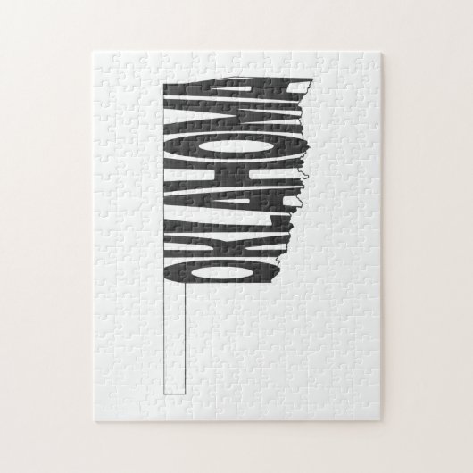 Oklahoma State Name Word Art Black Legpuzzel (Verticaal)