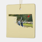 Oklahoma State Photo insert and town name Keramisch Ornament (Links)