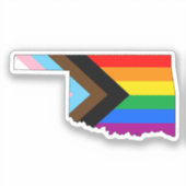 Oklahoma State Pride LGBTQ Progress Pride Sticker (Voorkant)