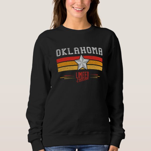 Oklahoma State Retro Vintage Stripes Oklahoma Gift Trui (Voorkant)