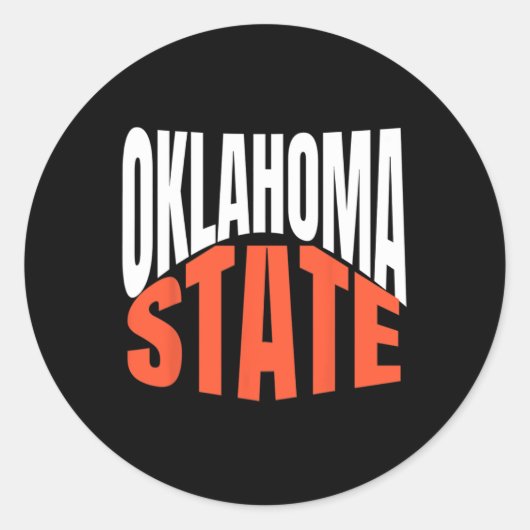 Oklahoma State Ronde Sticker (Voorkant)
