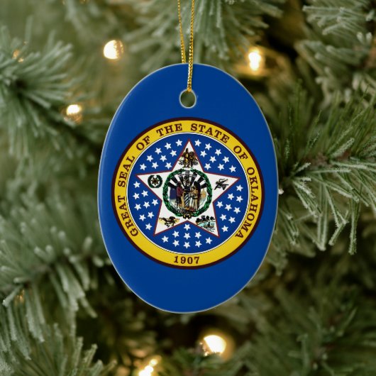 Oklahoma State Seal Keramisch Ornament (Boom)