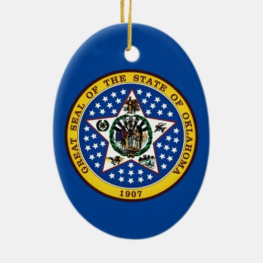 Oklahoma State Seal Keramisch Ornament (Achterkant)