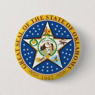 Oklahoma State Seal Ronde Button 5,7 Cm