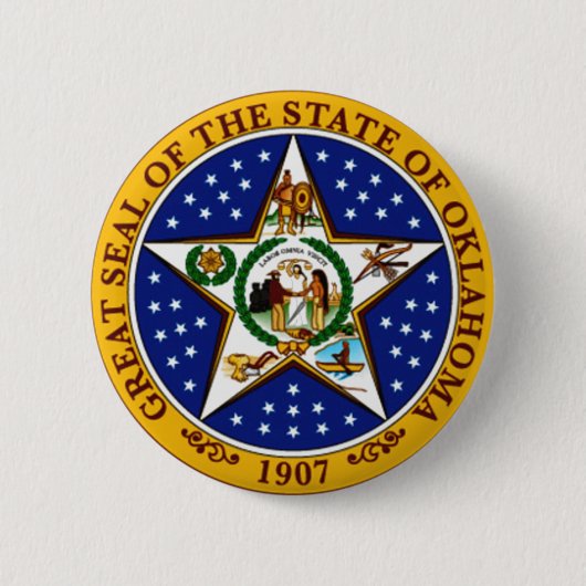 Oklahoma State Seal Ronde Button 5,7 Cm (Voorkant)