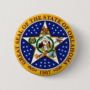 Oklahoma State Seal Ronde Button 5,7 Cm