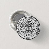Oklahoma State Seal (zwart-wit) Ronde Button 3,2 Cm (Voorkant /achterkant)