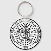 Oklahoma State Seal (zwart-wit) Sleutelhanger (Voorkant)