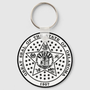 Oklahoma State Seal (zwart-wit) Sleutelhanger