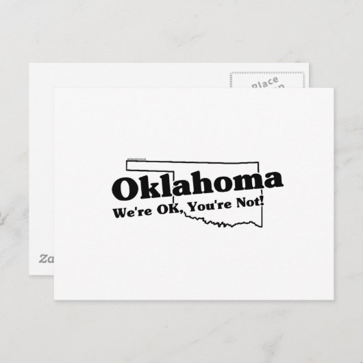 Oklahoma State Slogan Briefkaart (Voorkant / Achterkant)