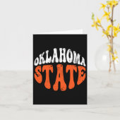 Oklahoma State T-shirt.retro Distressed Design Kaart (Gele Bloem)