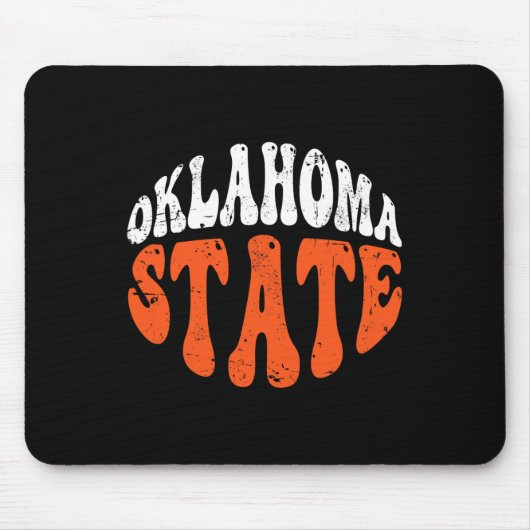 Oklahoma State Tee.retro Vintage Ongelukte Design Muismat (Voorkant)