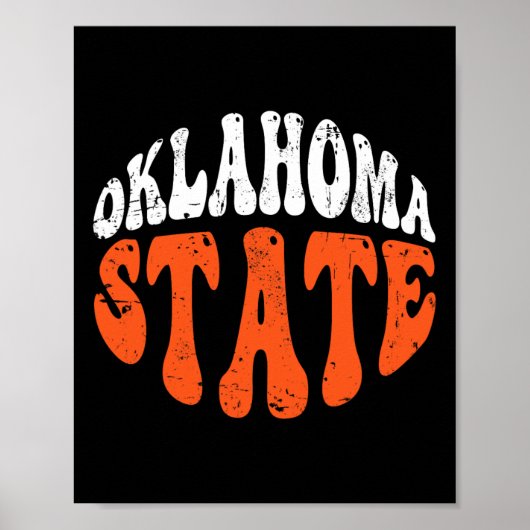 Oklahoma State Tee.retro Vintage Oud Design Poster (Voorkant)