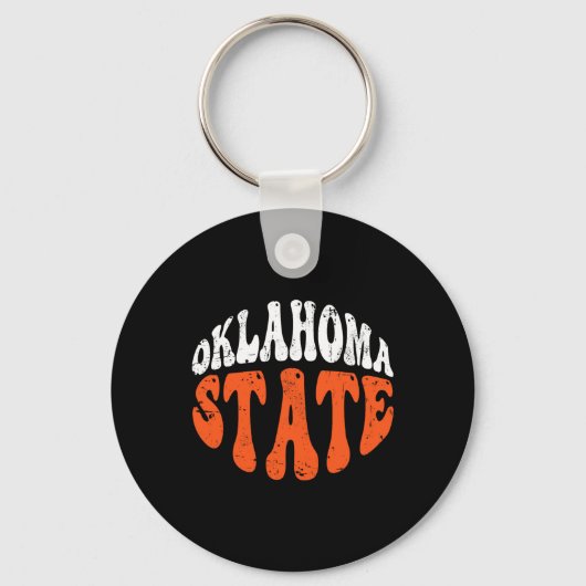Oklahoma State Tee.retro Vintage Vervallen Ontwerp Sleutelhanger (Voorkant)