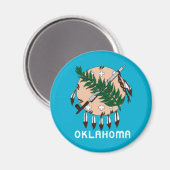 Oklahoma State Vlag Magnet (Voorkant / Achterkant)