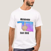 Oklahoma state vogel t-shirt middelvinger kleur (Voorkant)