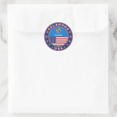 Oklahoma sticker, telefooncel ronde sticker (Tas)