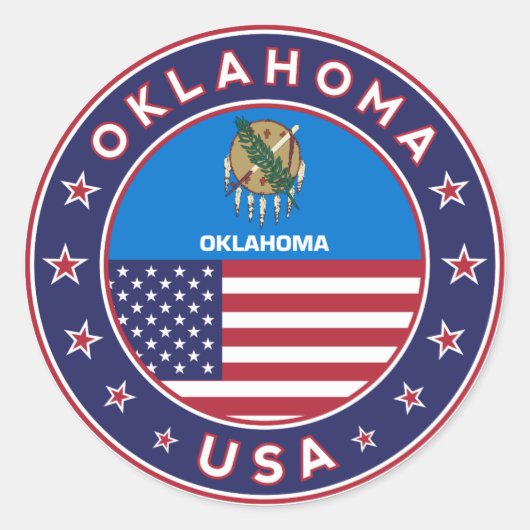 Oklahoma sticker, telefooncel ronde sticker (Voorkant)