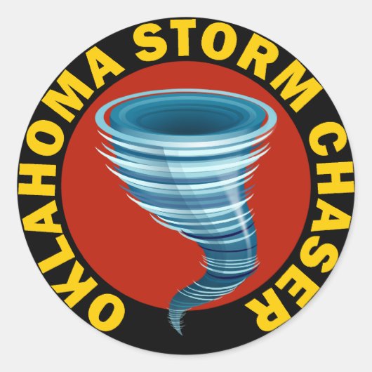 Oklahoma Storm Chaser Ronde Sticker (Voorkant)