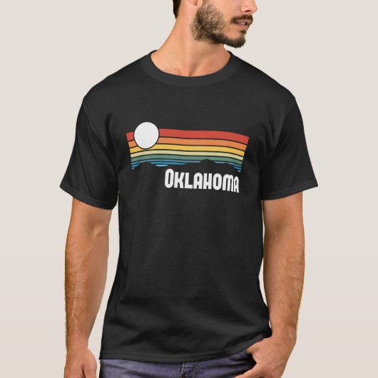 Oklahoma  Sunset 80 s Retro Summer State Verenigde T-shirt (Voorkant)