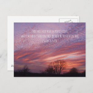 Oklahoma Sunset with Trees and Bible Verse Briefkaart