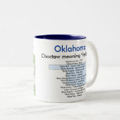 Oklahoma Symbols & Map Tweekleurige Koffiemok (Voorkant rechts)