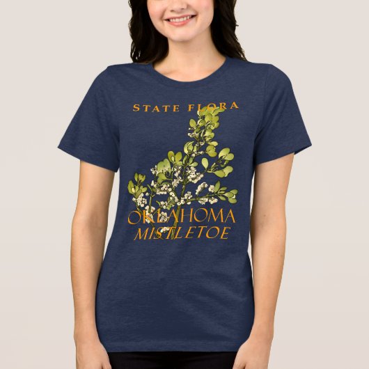 Oklahoma Territory Floral Emblem Mistletoe Tri-Blend Shirt (Voorkant)