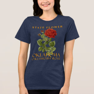 Oklahoma Territory Flower Het Roos van Oklahoma Tri-Blend Shirt