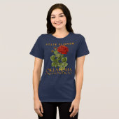 Oklahoma Territory Flower Het Roos van Oklahoma Tri-Blend Shirt (Voorkant volledig)