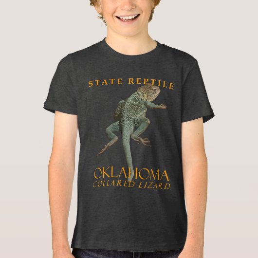 Oklahoma Territory Reptiel De Halsbandhagedis Tri-Blend Shirt (Voorkant)