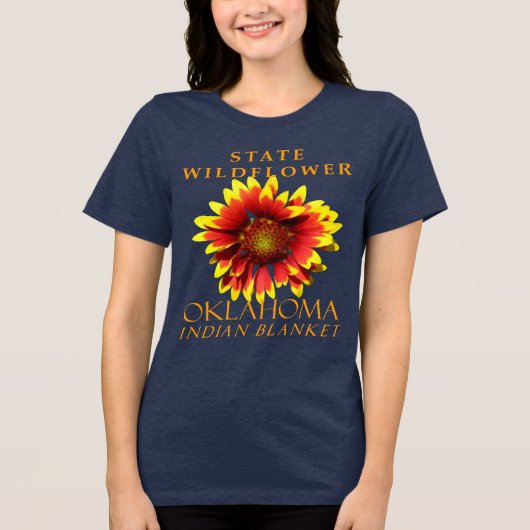 Oklahoma Territory Wildflower De dekenbloem Tri-Blend Shirt (Voorkant)
