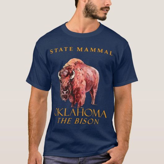 Oklahoma Territory zoogdier van de bizon T-shirt (Voorkant)