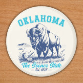 Oklahoma The Sooner State - Bison Art Design Magneet