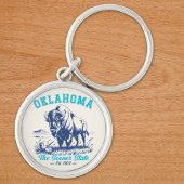 Oklahoma The Sooner State - Bison Art Design Sleutelhanger
