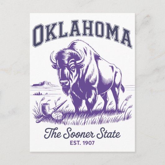 Oklahoma The Sooner State Est. 1907 Briefkaart (Voorkant)