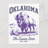 Oklahoma The Sooner State Opgericht in 1907 Briefkaart (Voorkant)