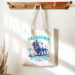 Oklahoma The Sooner State - Vintage Bison Design Tote Bag