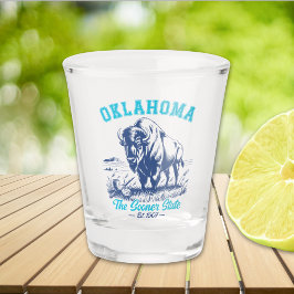 Oklahoma The Sooner State Vintage Bison Shot Glas