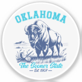 Oklahoma The Sooner State Vintage Design Sticker