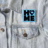 Oklahoma Thuis Hart Staat Knoop Badge Speld Vierkante Button 5,1 Cm (In situ)