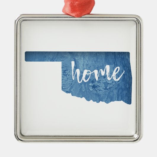 Oklahoma Thuis Houtnerf Metalen Ornament (Voorkant)